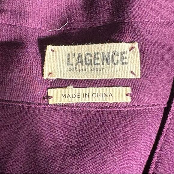 L’agence Rita Wrap Front Silk Top Purple Size Small - Picture 8 of 10